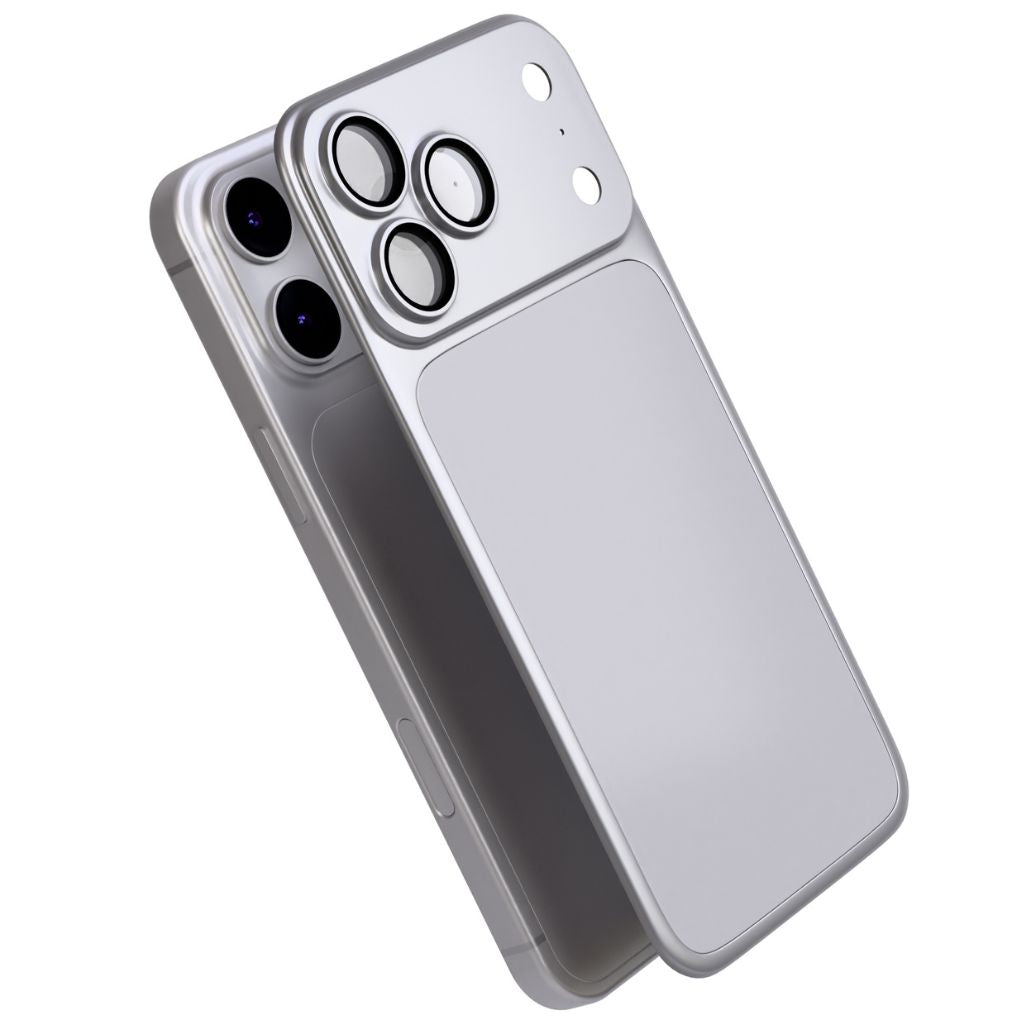Silver Premium magnetic back cover for iPhone by Evolved Chargers