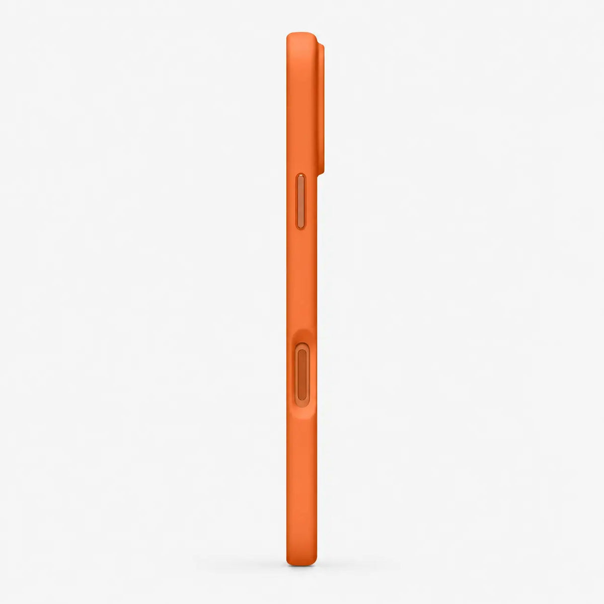 Orange silicone phone case shown in a slim side profile #color_Cosmic Orange