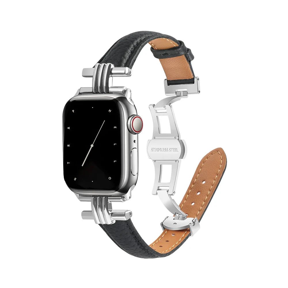 Women’s Genuine Leather & Stainless Steel Band for Apple Watch